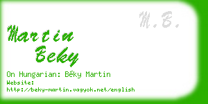 martin beky business card