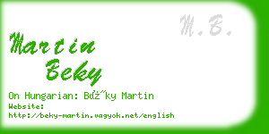 martin beky business card